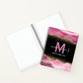 Carnet Monogramme rose Agate Crystal Gold Parties scintil (Intérieur)