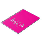 Carnet Monogramme Rose Blanc Personnel (Côté gauche)