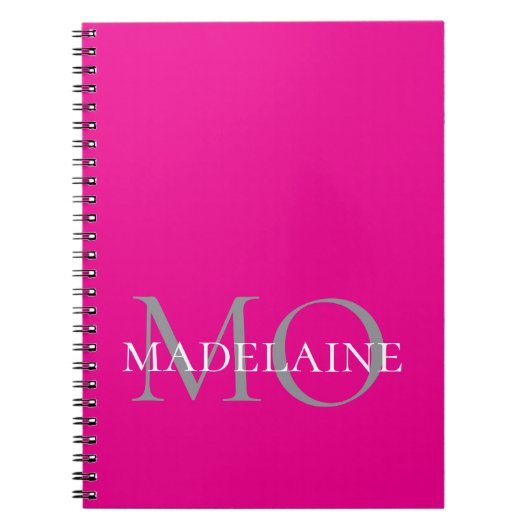 Carnet Monogramme Rose Blanc Personnel (Devant)