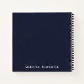 Carnet Monogramme rose bleu bleu marine tendance (Dos)