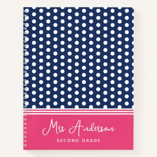 Carnet Monogramme rose Bleu Pointe Pointe (Devant)