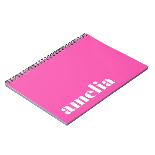 Carnet Monogramme rose chaud (Côté gauche)