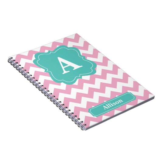 Carnet Monogramme rose-clair de Chevron (Côté Droit)