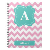 Carnet Monogramme rose-clair de Chevron (Devant)