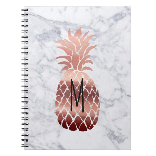 Carnet monogramme rose d'ananas (Devant)