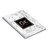 Carnet Monogramme rose d'or de marbre blanc (Côté Droit)