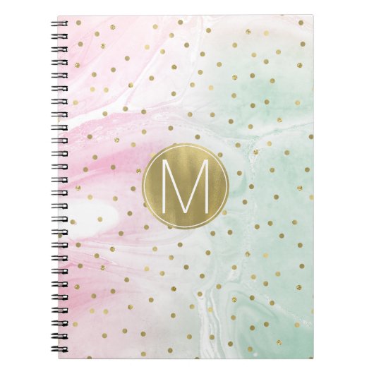 Carnet Monogramme rose en bon état de confettis d'Ombre (Devant)