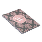 Carnet Monogramme rose et gris pour filles (Côté Droit)