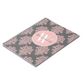 Carnet Monogramme rose et gris pour filles (Côté gauche)