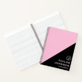 Carnet Monogramme rose et noir professionnel (Intérieur)
