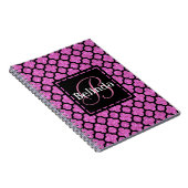 Carnet Monogramme rose et Parties scintillant Quatrefoil (Côté Droit)