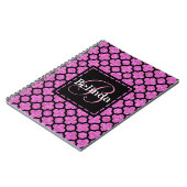 Carnet Monogramme rose et Parties scintillant Quatrefoil (Côté gauche)