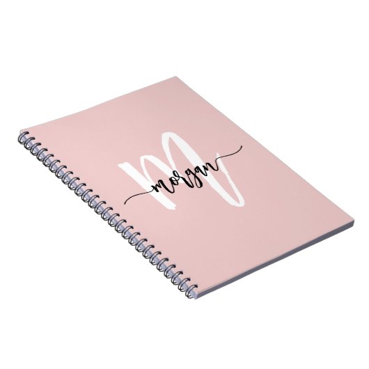 Carnet Monogramme rose fille's mignon Script retour à l'é (Côté Droit)