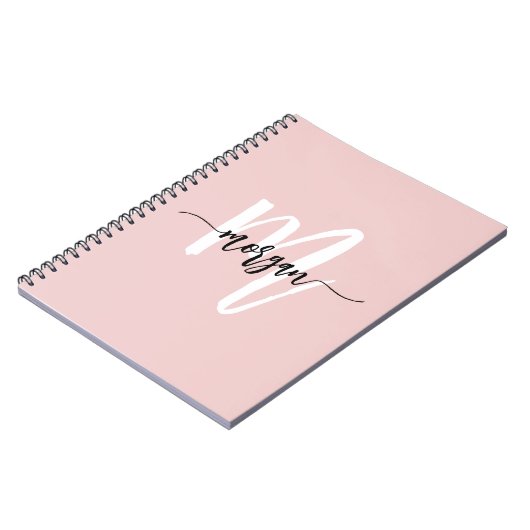 Carnet Monogramme rose fille's mignon Script retour à l'é (Côté gauche)
