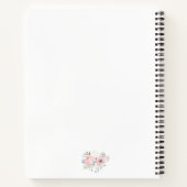 Carnet Monogramme rose floral élégant moderne (Dos)