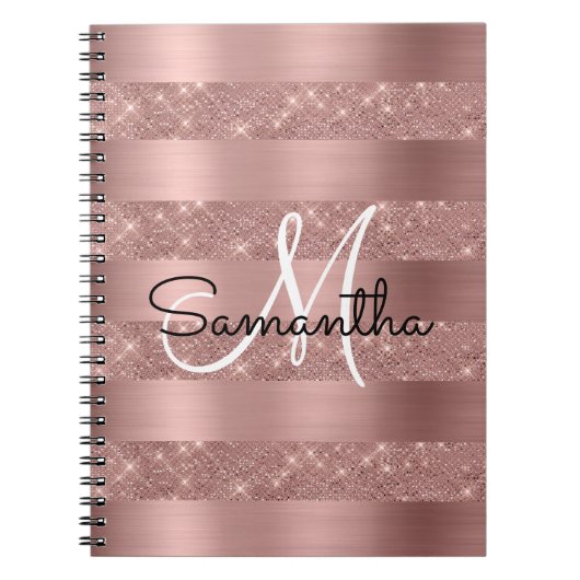 Carnet Monogramme rose Gold Chic (Devant)