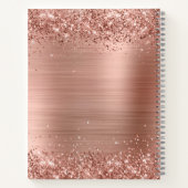 Carnet Monogramme Rose Gold Faux-Parties scintillant Girl (Dos)