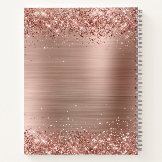 Carnet Monogramme Rose Gold Faux-Parties scintillant Girl (Dos)