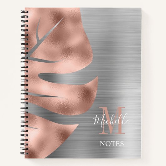 Carnet Monogramme Rose Gold Gris Monogramme (Devant)
