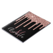 Carnet Monogramme rose Gold Parties scintillant (Côté gauche)