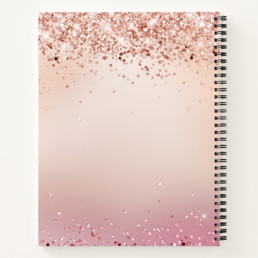Carnet Monogramme Rose Gold Parties scintillant Élégant N (Dos)
