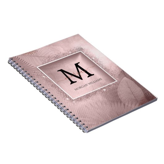 Carnet Monogramme rose Gold Script (Côté Droit)