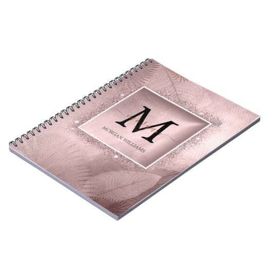 Carnet Monogramme rose Gold Script (Côté gauche)