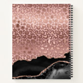 Carnet Monogramme Rose Léopard Or Et Marbre Noir (Dos)