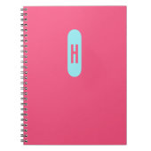 Carnet Monogramme rose minimaliste (Devant)