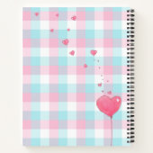 Carnet Monogramme rose moderne mignon pour chat portable (Dos)