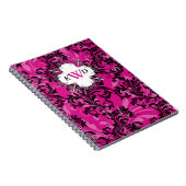Carnet Monogramme Rose noir blanc manuscrit (Côté Droit)