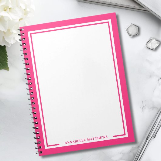 Carnet Monogramme Rose Nom