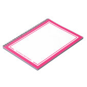 Carnet Monogramme Rose Nom (Côté gauche)