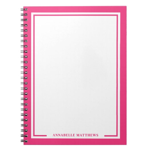 Carnet Monogramme Rose Nom (Devant)