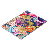 Carnet Monogramme rose or Abstrait liquide à bille d'or (Côté gauche)