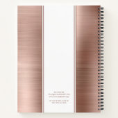 Carnet Monogramme Rose Or brossé métal affaires (Dos)