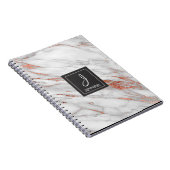 Carnet Monogramme Rose or en marbre (Côté Droit)