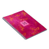 Carnet Monogramme rose or fille Motif tendance initial (Côté Droit)