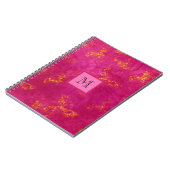 Carnet Monogramme rose or fille Motif tendance initial (Côté gauche)