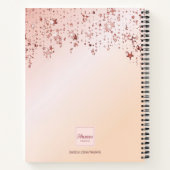 Carnet monogramme rose or rose étoiles (Dos)