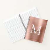 Carnet Monogramme rose or rose Script Brossé Métal huile (Intérieur)