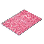 Carnet Monogramme Rose Pailleté Gris Tendance Glamour Bri (Côté gauche)