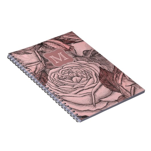 Carnet Monogramme rose pâle Rose (Côté Droit)