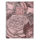 Carnet Monogramme rose pâle Rose (Devant)