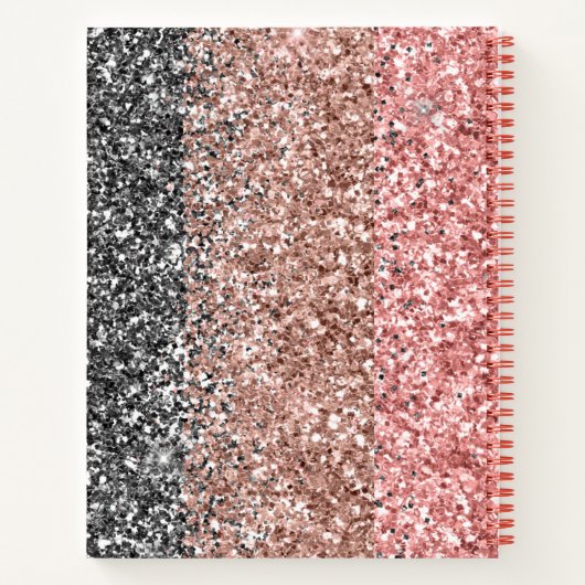 Carnet Monogramme rose Parties scintillant et étincelle O (Dos)