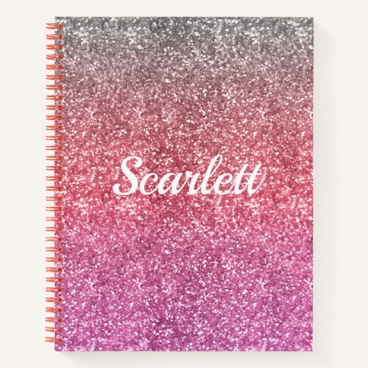 Carnet Monogramme rose Parties scintillant et étincelle O (Devant)