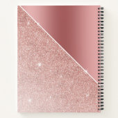 Carnet Monogramme Rose Parties scintillant or Éperche Gir (Dos)