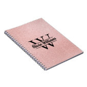Carnet Monogramme rose Parties scintillant or | Girly Mod (Côté Droit)