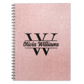 Carnet Monogramme rose Parties scintillant or | Girly Mod (Devant)