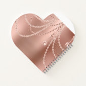 Carnet Monogramme Rose perles d'or Diamants Bling Glam (Dos)